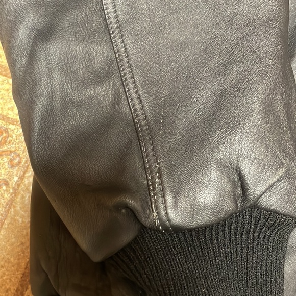 Vintage CSE Girard Leather Bomber Jacket Black Size Small - Picture 4 of 6